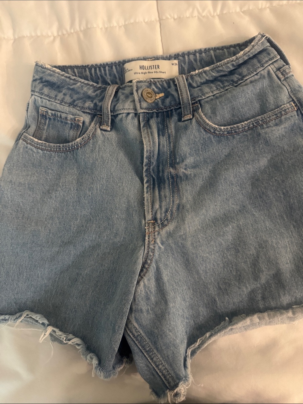 Hollister Light Wash High-Rise Denim Shorts